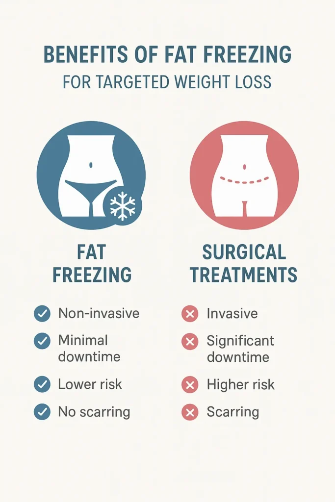 graphic showing the benefits of fat freezing Sandy