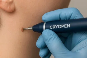 Person receiving skin tag removal Sandy