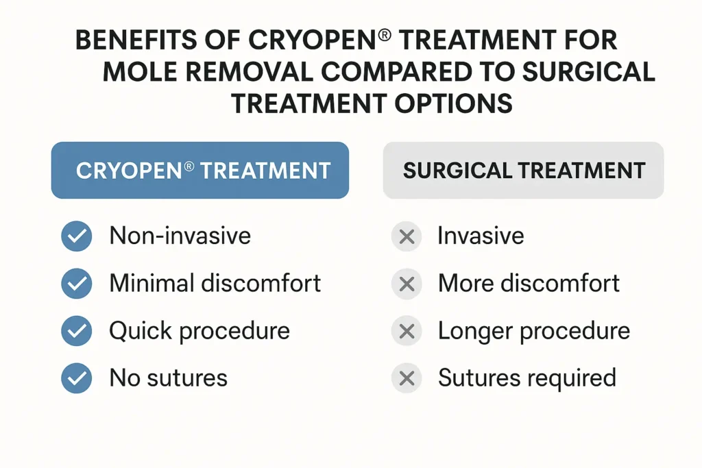 Benefits of facial mole removal Sandy - call our team today to book a consultation